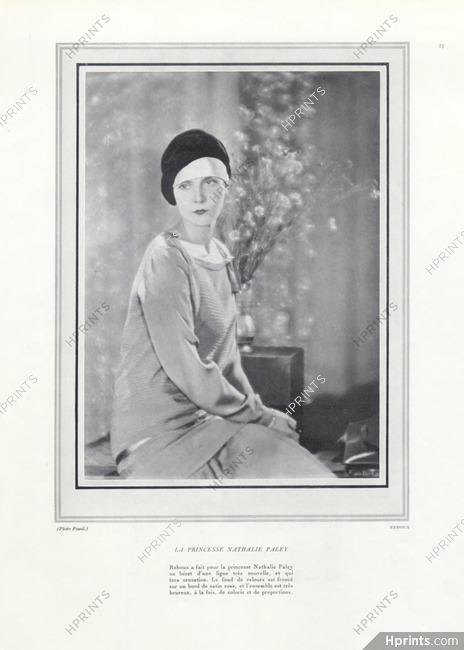 Caroline Reboux (Béret) 1926 Nathalie Paley (Mrs Lucien Lelong)