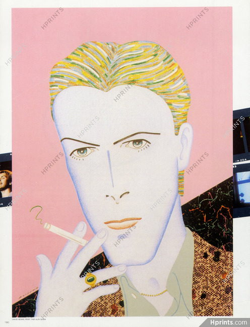 David Bowie 1984 Ajin Noda Drawing, Portrait