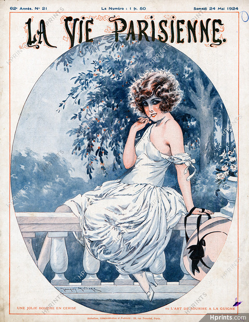 Maurice Millière 1924 Une Jolie Bouche En Cerise, Attractive Girl