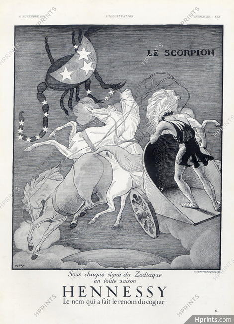 Hennessy 1934 Scorpion (Scorpio) Zodiac Classical Antiquity Horse