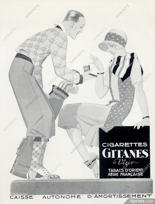 Gitanes (Cigarettes, Tobacco Smoking) 1930 René Vincent