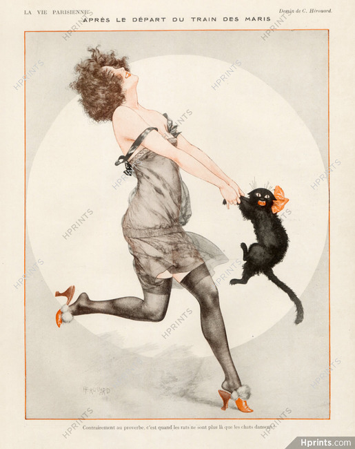 Chéri Hérouard 1923 Woman Dancing With Her Cat, When Men Are