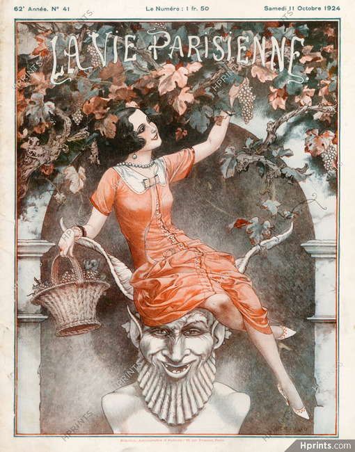 Chéri Hérouard 1924 Attractive Girl, Grape-vine
