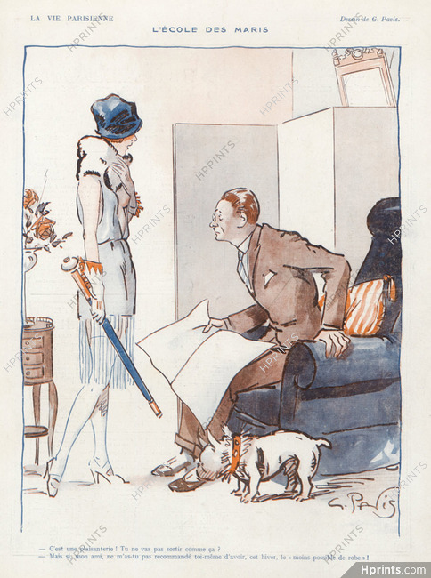 Georges Pavis 1919 L'Ecole des Maris, French Bulldog