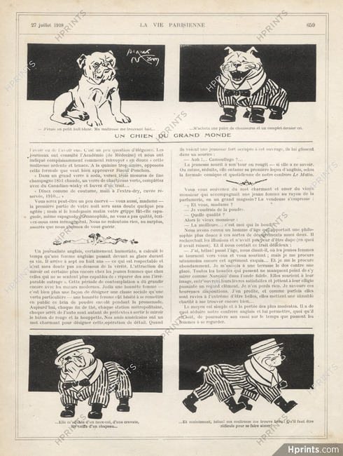Jacques Nam 1918 "Un Chien du Grand Monde" French Bulldog, Comic Strip