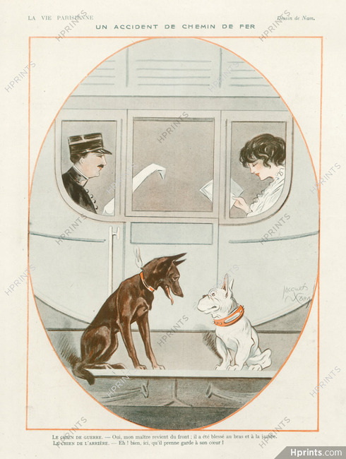 Jacques Nam 1918 Dogs Bulldog Train