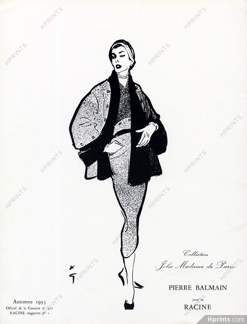Pierre Balmain 1953 Collection Jolie Madame de Paris, René