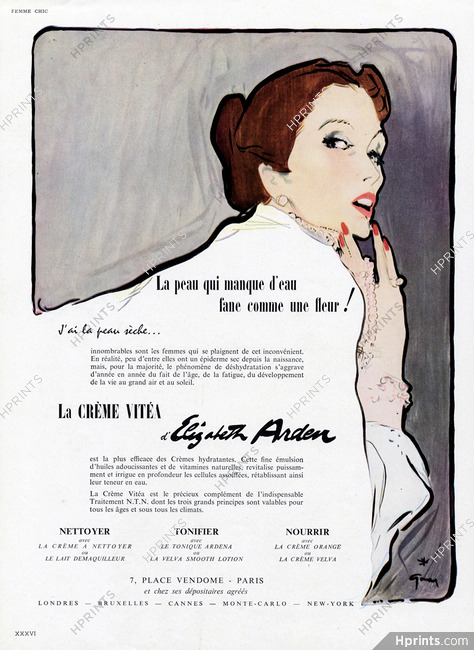 Elizabeth Arden (Cosmetics) 1950 René Gruau (Version B)