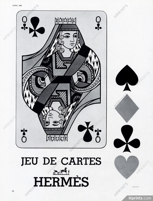 Hermès 1957 Queen, Playing Cards, Jeu de cartes