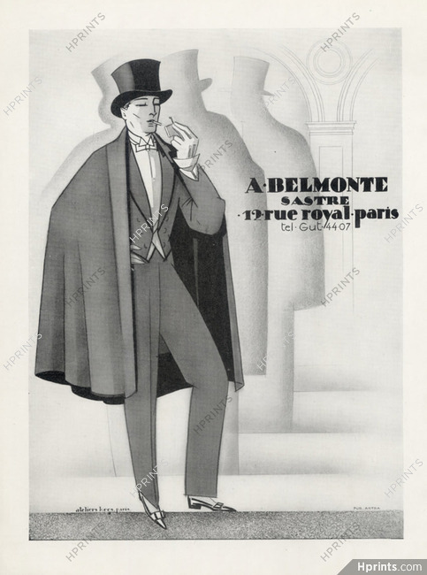 A. Belmonte (Men's Clothing) 1928 Fashion Illustration