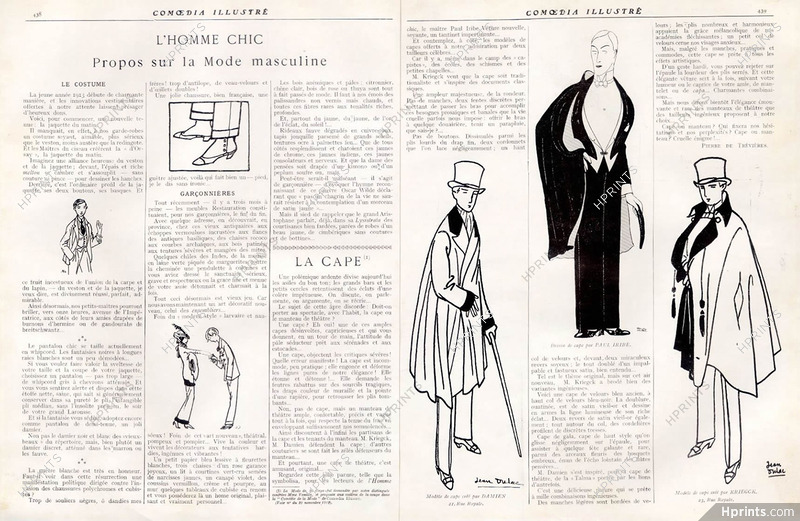 L'Homme Chic - Propos sur la Mode Masculine - La Cape, 1913