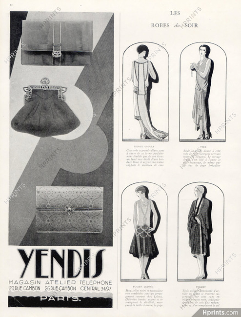 Yendis (Handbags) 1926 Groult, Yteb, Lelong, Premet