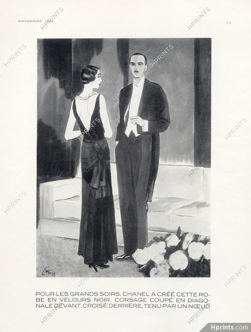 Chanel 1929 backless Black Velvet Evening Gown, Eric