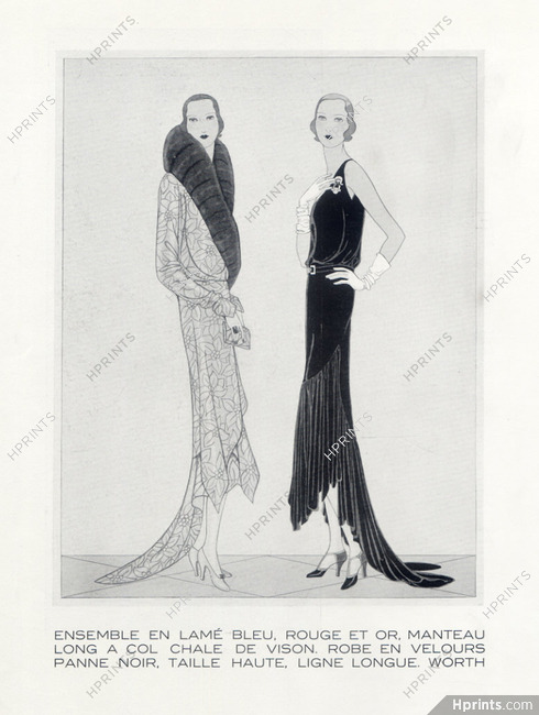 Worth (Couture) 1929 Evening Coat and Dress, Douglas Pollard