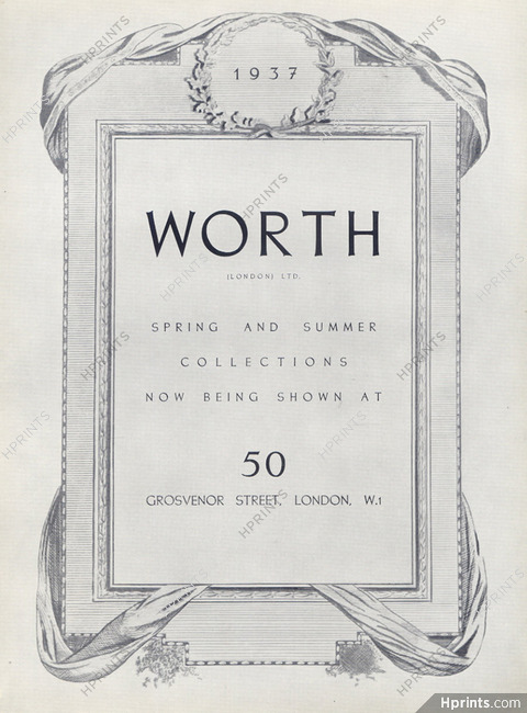 Worth (Couture) 1937 Display of the Collection Spring and Summer: 50 Grosvenor Street, London