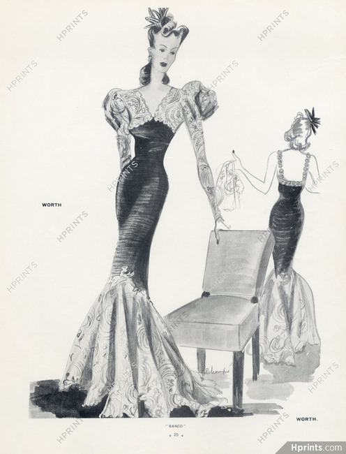 Worth (Couture) 1939 Schompré, Evening Gown
