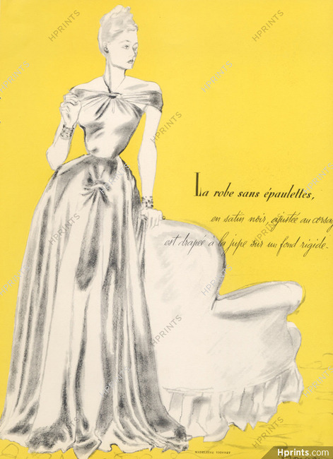 Madeleine Vionnet 1938 Strapless, Pierre Mourgue, Evening Gown
