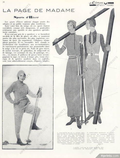 Hermès (Sportswear) 1930 Skiing, winter sports