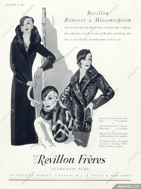 Revillon (Fur Clothing) 1931 Evelyne Norris, Fur Coat