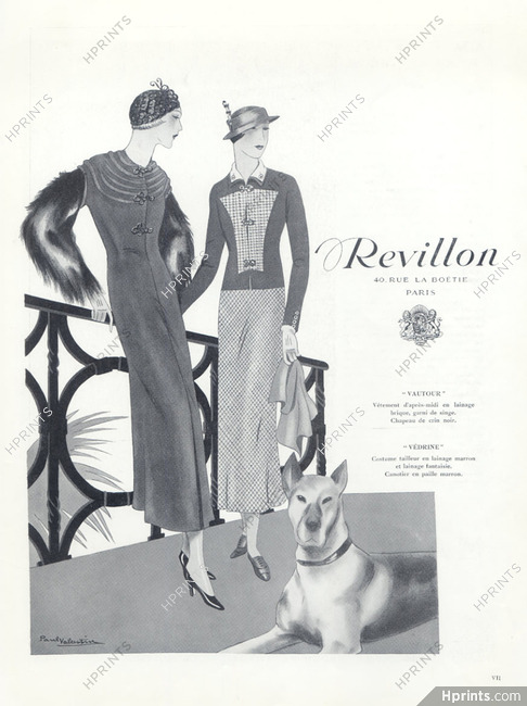 Revillon 1933 Paul Valentin, Dobermann Dog