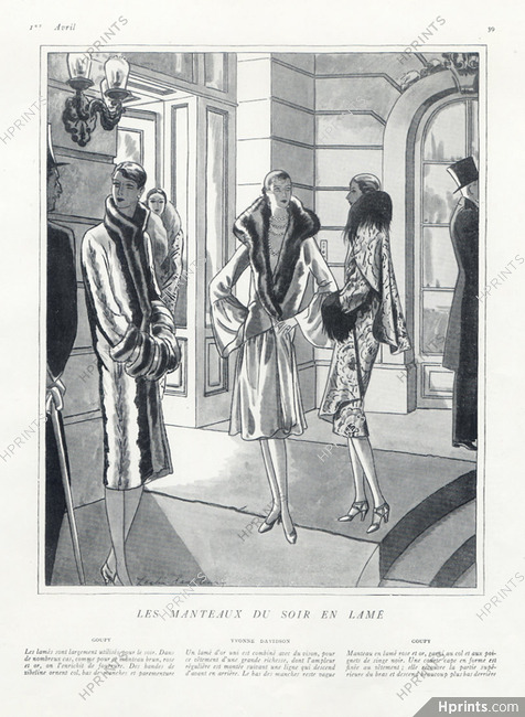 Goupy & Yvonne Davidson 1926 Evening Coats, Lee Creelman Erickson