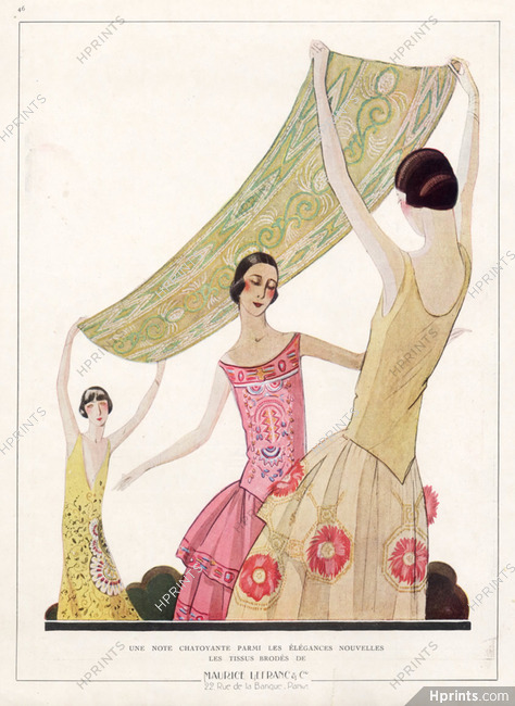 Maurice Lefranc (Fabric) 1925 Tissus brodés