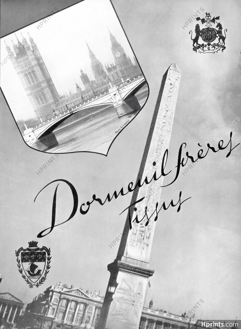 Dormeuil Frères (Fabric) 1938 London, Place De La Concorde