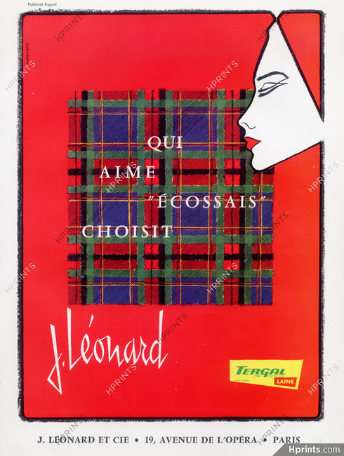 Leonard & Cie (Fabric) 1961 "l'écossais"