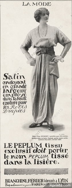 Bianchini Férier 1914 "Le Peplum Textile" Olga Hubert