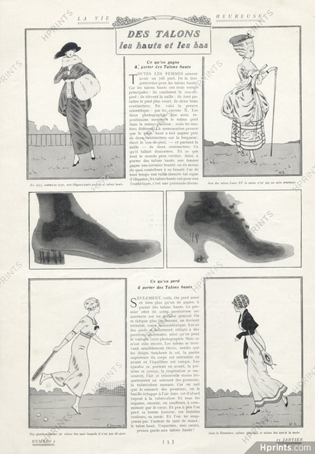 Edouard Touraine 1913 Shoes...Heel in 1913...Heel Style Louis XV...Heel for Sport... Heel Directoire
