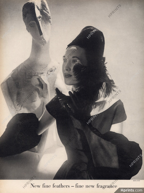 Caroline Reboux 1945 Zakine, Fashion Photography Hat, John Rawlings