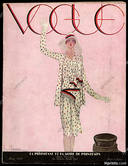 Vogue Paris 1929 April, Georges Lepape, La Parisienne et la Mode de Printemps