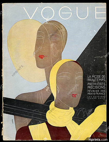 Vogue Paris 1931 February, Benito, Paul Poiret, Marie Laurencin, Madame Louis Cartier, Chanel, George Hoyningen-Huene