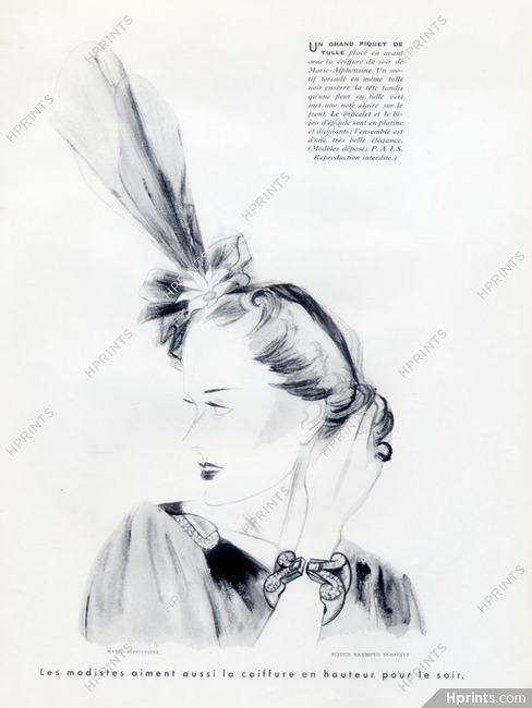 Raymond Templier (Bracelet) & Marie Alphonsine (Hat) 1937 Demachy