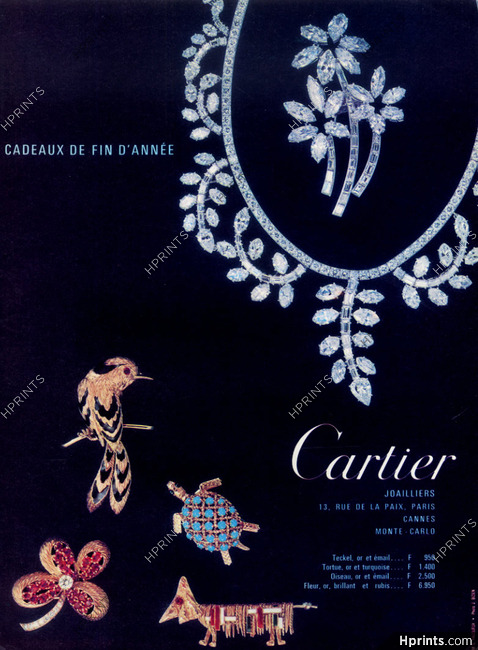 Cartier (Jewels) 1965 Teckel Dog, Tortoise, Bird Clips...Necklace, Brooch