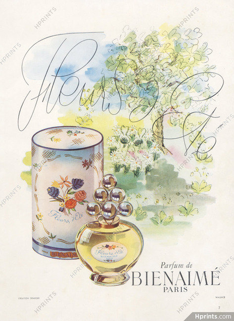 Bienaimé (Perfumes) 1947 Fleurs d'été...