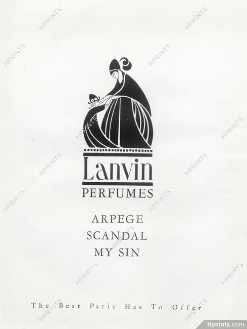 Lanvin (Perfumes) 1946 Arpège, Scandal, My Sin... Paul Iribe