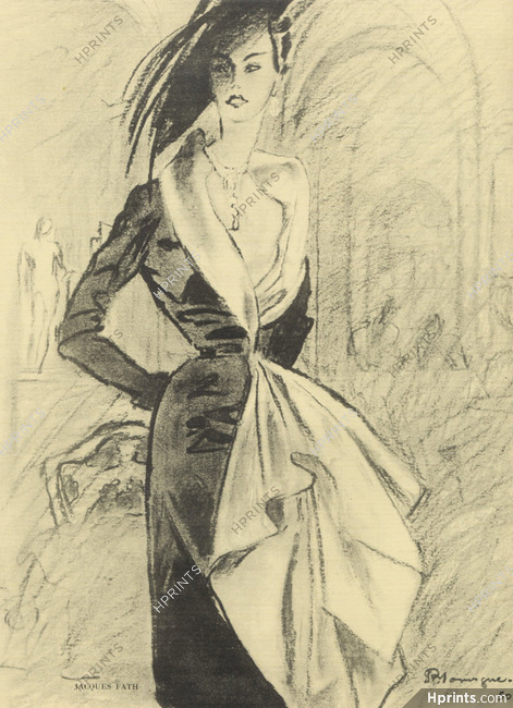 Jacques Fath 1950 Evening Gown, Pierre Mourgue