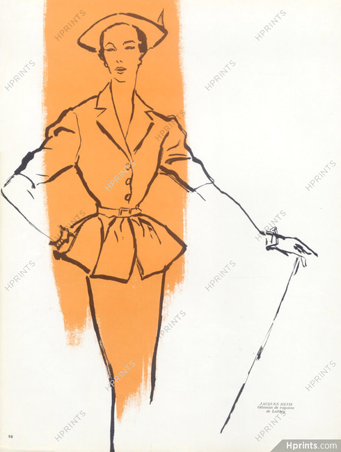 Jacques Heim 1950 Pierre Simon, Fabric Labbey, Jacket