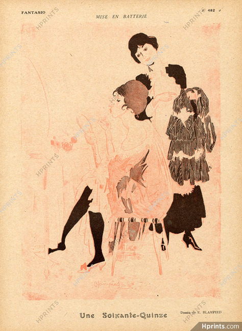 Blampied 1917 Une Soixante-Quinze Making-up Maid