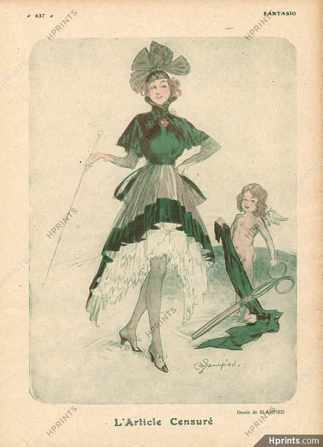 L'Article Censuré, 1917 - Angel Shrinks Dress, Blampied