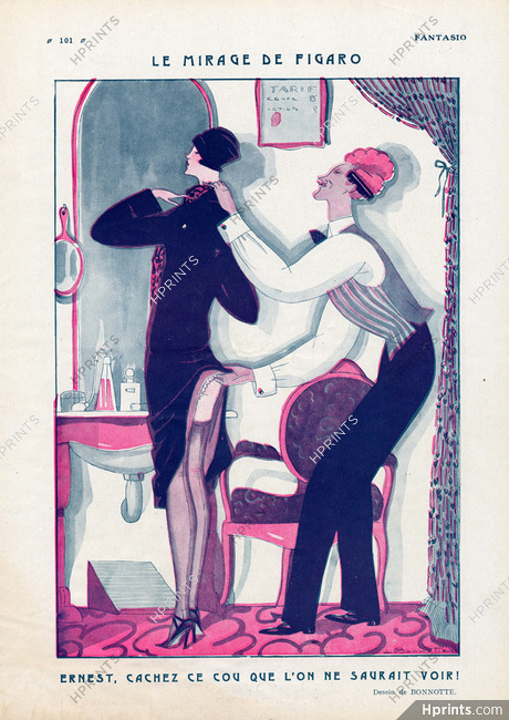 Léon Bonnotte 1926 ''Le Mirage de Figaro'' Hairdresser Risque