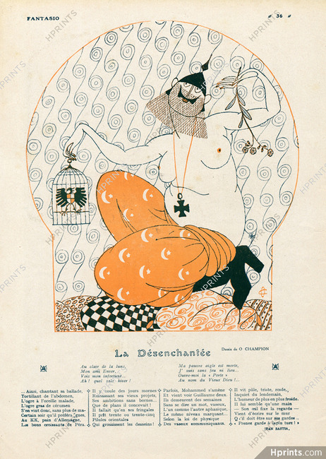 Odette Champion 1915 La Désenchantée, The Disillusioned, Caricature