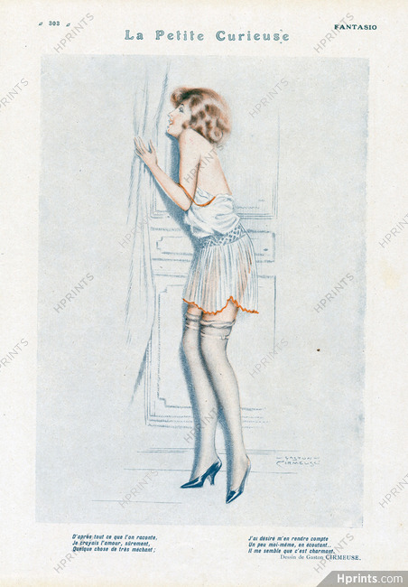 Gaston Cirmeuse 1926 Sexy Girl, Nightdress