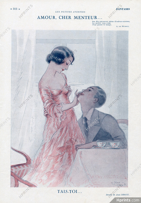 Jean Droit 1932 Lovers, "Amour, Cher menteur"