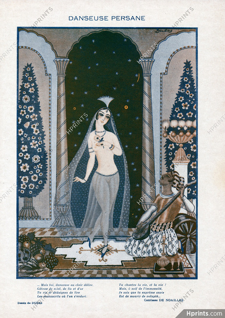 Dubas 1932 Persian Dancer, Texte Comtesse de Noailles