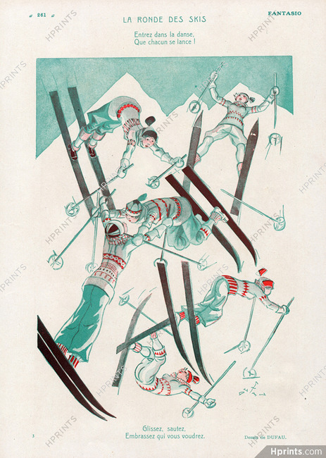 Paul Dufau 1927 Skiing