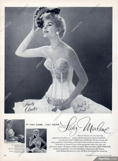 1956 womens Lady Marlene black lace bra bra-s-lette vintage