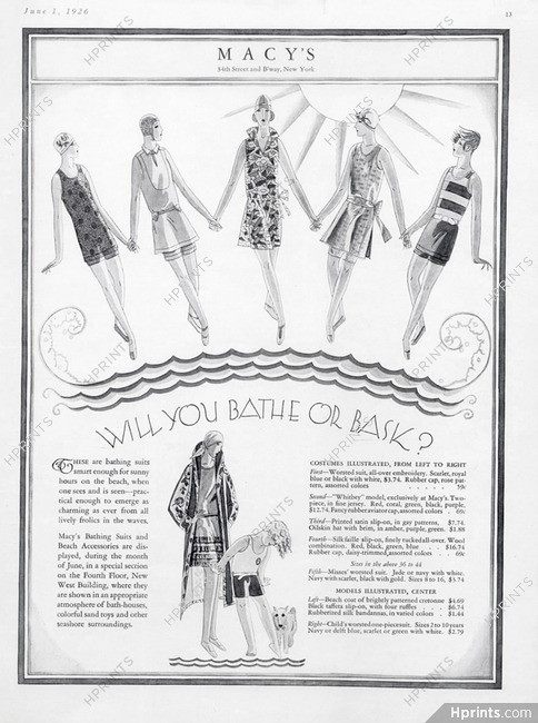 Macy's (Department Store) 1926 Bathing Suits