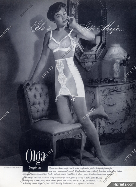 Olga (Lingerie) 1949 Girdle, Bra — Advertisement